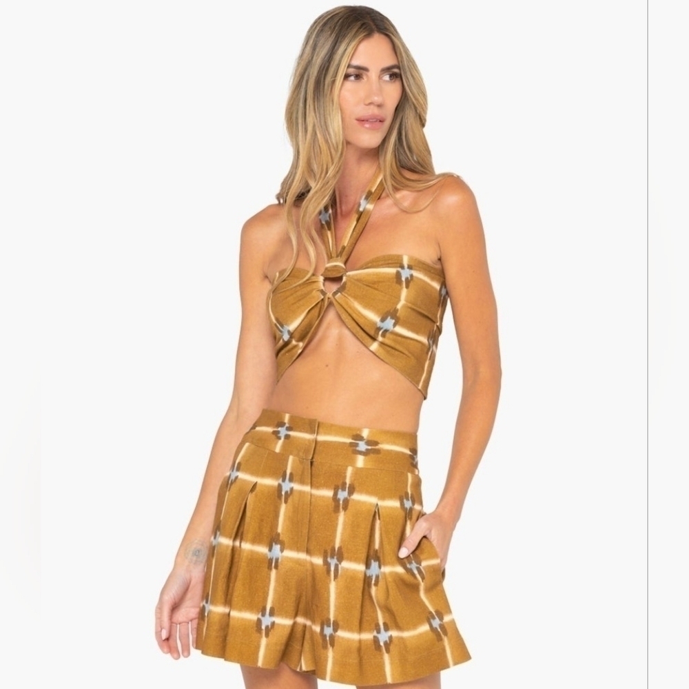Just Bee Queen Brown Marlow Shorts in Doe Print NWT